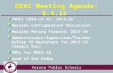 Verona Public Schools DEAC Meeting Agenda: 6.4.15 PARCC 2014-15 vs. 2015-16 Marzano Configuration Discussion Marzano Moving Forward: 2015-16 Administrator/Supervisor/Teacher.