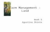 Farm Management : Land Week 5 Agustina Shinta. Many types of land The productive capacity of many types of land : -Land clearing -Drainage -Good conservation.