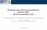 UNCLASSIFIED Findings and Recommendations Global 2001 NCW Innovation Cell CAPT Don Inbody Director, Joint C4ISR Decision Support Center.