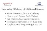 Improving Efficiency of I/O Bound Systems More Memory, Better Caching Newer and Faster Disk Drives Set Object Access (SETOBJACC) Reorganize (RGZPFM) w