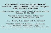 Ultrasonic characterization of inertial confinement fusion targets KSM EDITED VERSION a Pacific Northwest National Laboratory Richland, Washington, USA.