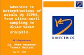 Advances in Determinations of metals by ICPMS, from ultra-small sampling to ultra- trace analysis. AES Department Dr. Otto Herrmann Teresa Switzer May.