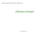 Clearance Concepts Quantitative Pharmacokinetics Dr. Chalet Tan.