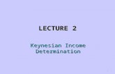 1 LECTURE 2 Keynesian Income Determination. 2 Aggregate Expenditure Defined as the total amount that firms and households plan to spend on goods and services.