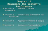 Chapter 13 Measuring the Economy’s Performance  Section 1National Income Accounting  Section 2Correcting Statistics for Inflation  Section 3Aggregate.