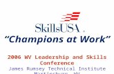 2006 WV Leadership and Skills Conference James Rumsey Technical Institute Martinsburg, WV “Champions at Work”