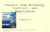 Copyright © 2010 Pearson Education, Inc. Publishing as Prentice Hall6-1 Project Team Building, Conflict, and Negotiation Chapter 6.