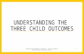 UNDERSTANDING THE THREE CHILD OUTCOMES 1 Maryland State Department of Education - Division of Special Education/Early Intervention Services.