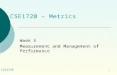 CSE1720 1 CSE1720 – Metrics Week 3 Measurement and Management of Performance.