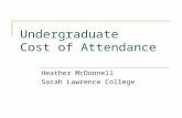 Undergraduate Cost of Attendance Heather McDonnell Sarah Lawrence College.