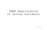 IMDB Registration of Survey Variables Dec 19, 2005.