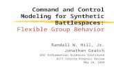 Command and Control Modeling for Synthetic Battlespaces: Flexible Group Behavior Randall W. Hill, Jr. Jonathan Gratch USC Information Sciences Institute.