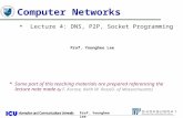 Prof. Younghee Lee 1 1 Computer Networks u Lecture 4: DNS, P2P, Socket Programming Prof. Younghee Lee * Some part of this teaching materials are prepared.