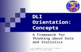 Chuck Humphrey, University of Alberta Atlantic DLI Training, 2008 DLI Orientation: Concepts A Framework for Thinking about Data and Statistics.
