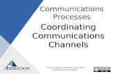 Communications Processes Coordinating Communications Channels These training materials have been prepared by Aspiration.