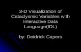 3-D Visualization of Cataclysmic Variables with Interactive Data Language(IDL) by: Deidrick Capers.
