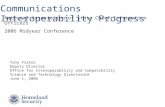 Communications Interoperability Progress Tony Frater Deputy Director Office for Interoperability and Compatibility Science and Technology Directorate June.