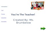 You’re The Teacher! Created By: Ms. Brumbelow Introduction Task Process Evaluation Conclusion.