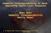 9, 10 February 2006 Semantic Interoperability Architecture Pilot Summary 1 Semantic Interoperability at Work: Improving Rapid First Response What Does.