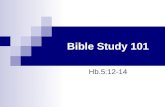 Bible Study 101 Hb.5:12-14. I. First One Thing, Then Another.