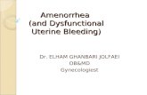 Amenorrhea (and Dysfunctional Uterine Bleeding) Dr. ELHAM GHANBARI JOLFAEI OB&MD Gynecologiest.