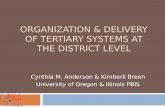 ORGANIZATION & DELIVERY OF TERTIARY SYSTEMS AT THE DISTRICT LEVEL Cynthia M. Anderson & Kimberli Breen University of Oregon & Illinois PBIS.