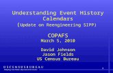 1 Understanding Event History Calendars ( Update on Reengineering SIPP) COPAFS March 5, 2010 David Johnson Jason Fields US Census Bureau.