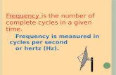 Frequency is the number of complete cycles in a given time. Frequency is measured in cycles per second or hertz (Hz).