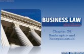 25-1 Chapter 28 Bankruptcy and Reorganization. Introduction to Bankruptcy and Reorganization  Bankruptcy Reform Act of 1978  Debtor friendly  Bankruptcy.