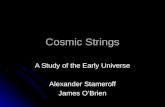 Cosmic Strings A Study of the Early Universe Alexander Stameroff James O’Brien.