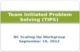 NC Scaling-Up Workgroup September 19, 2012 Team Initiated Problem Solving (TIPS)