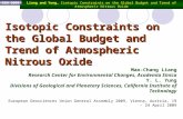 Liang and Yung, Isotopic Constraints on the Global Budget and Trend of Atmospheric Nitrous Oxide Isotopic Constraints on the Global Budget and Trend of.