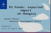 József Veress National Development Office Budapest 21st of April 2004 EU Funds: expected impact on Hungary.