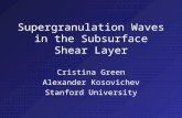 Supergranulation Waves in the Subsurface Shear Layer Cristina Green Alexander Kosovichev Stanford University.