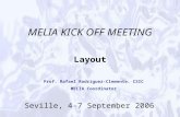 MELIA KICK OFF MEETING Seville, 4-7 September 2006 Layout Prof. Rafael Rodríguez-Clemente. CSIC MELIA Coordinator.