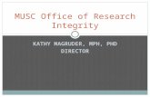 KATHY MAGRUDER, MPH, PHD DIRECTOR MUSC Office of Research Integrity.