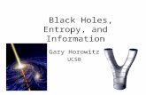 Black Holes, Entropy, and Information Gary Horowitz UCSB.