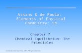Atkins & de Paula: Elements of Physical Chemistry: 5e Chapter 7: Chemical Equilibrium: The Principles Chapter 7: Chemical Equilibrium: The Principles.
