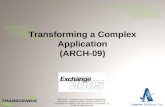 ARCH-09: Transforming a Complex Application Apprise® is a registered trademark of Apprise Software, Inc. Transcendix SM is a service mark and trademark.