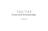 7.2.2 / 7.2.3 Essential Knowledge Nadzak This info goes behind the Standard 7.2 DIVIDER in your notebook.