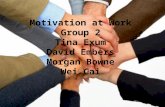 Motivation at Work Group 2 Tina Exum David Embers Morgan Bowne Wei Cai.