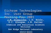Radioactive Materials Analytical Laboratory Eichrom Technologies Inc. User Group Meeting May 2001 J.M. Giaquinto, L.D. Bible, D.C. Glasgow, J.M. Keller.