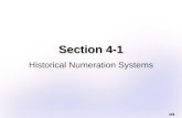 Section 4-1 Historical Numeration Systems. Chapter 4:Numeration Systems Hindus- Arabic 670 AD It is very important moment in development of Mathematics.