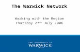 The Warwick Network Working with the Region Thursday 27 th July 2006.
