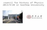 Council for history of Physics 2013/9/28 in SooChow University.