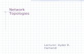 Network Topologies Lecturer: Hyder R. Hamandi. Network Topologies Physical topologies describe how the cables are run in the network A topology is a way