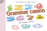“Grammar casino” “Grammar casino” Welcome to the grammar casino. If you want to check your students’ understanding of grammar this kind of game will be.