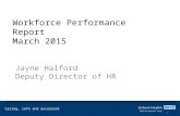 Workforce Performance Report March 2015 Jayne Halford Deputy Director of HR Caring, safe and excellent 1.