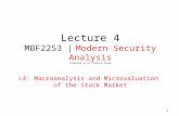 1 Lecture 4 MBF2253 | Modern Security Analysis Prepared by Dr Khairul Anuar L4: Macroanalysis and Microvaluation of the Stock Market.