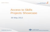 Access to Skills Projects Showcase 30 May 2012. Agenda 10.00 – 10.15Welcome, Overview & NVELS Update 10.15 am – 12.00 pm Projects Showcase 12.00 – 1.00.